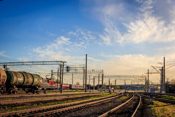 Russian Railways Spring Rails — Stock Photo, Image