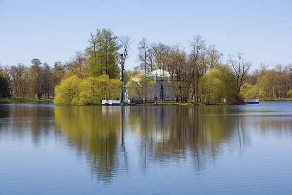 Bahar güneş Ekaterininsky park. Pushkin, Leningrad bölgesinde
