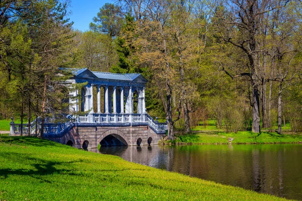 Brug Van Het Marmer Poesjkin Oude Brug Rusland Regio Leningrad — Stockfoto