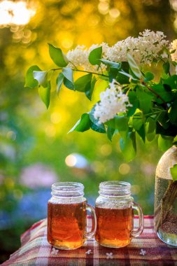 Gün - buz çay sonundaki ferahlatıcı yaz içeceği