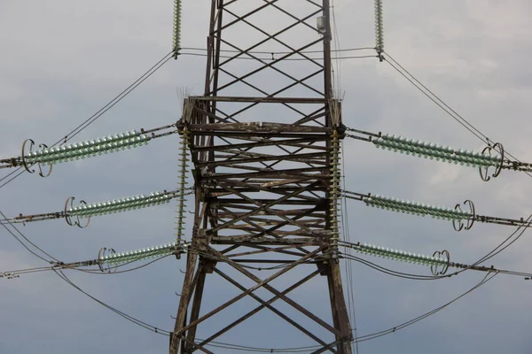 Lep Field Electricity Line Field — Stock Photo, Image