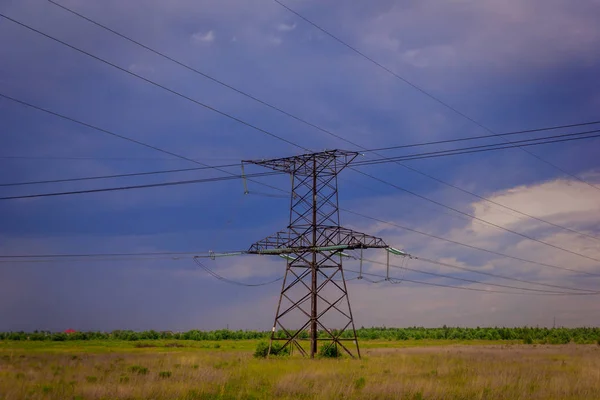 Lep Field Electricity Line Field — Stock Photo, Image
