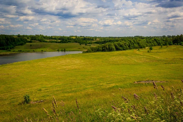 Ryska Fältet Utrymmen Nära Pskov Izborsk — Stockfoto