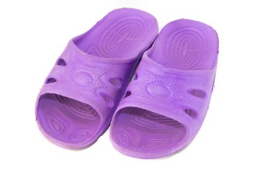 Beyaz bir arka plan üzerinde lastik ayakkabı. Ayakkabı havuzu için. Havuz için lastik spor ayakkabısı