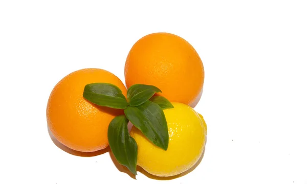 Naranjas Limón Aislados Sobre Fondo Blanco Frutos Sobre Fondo Blanco — Foto de Stock