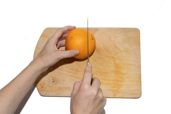 Ein Ausschnitt Einer Orange Auf Einem Whiteboard Ist Auf Weißem — Stockfoto