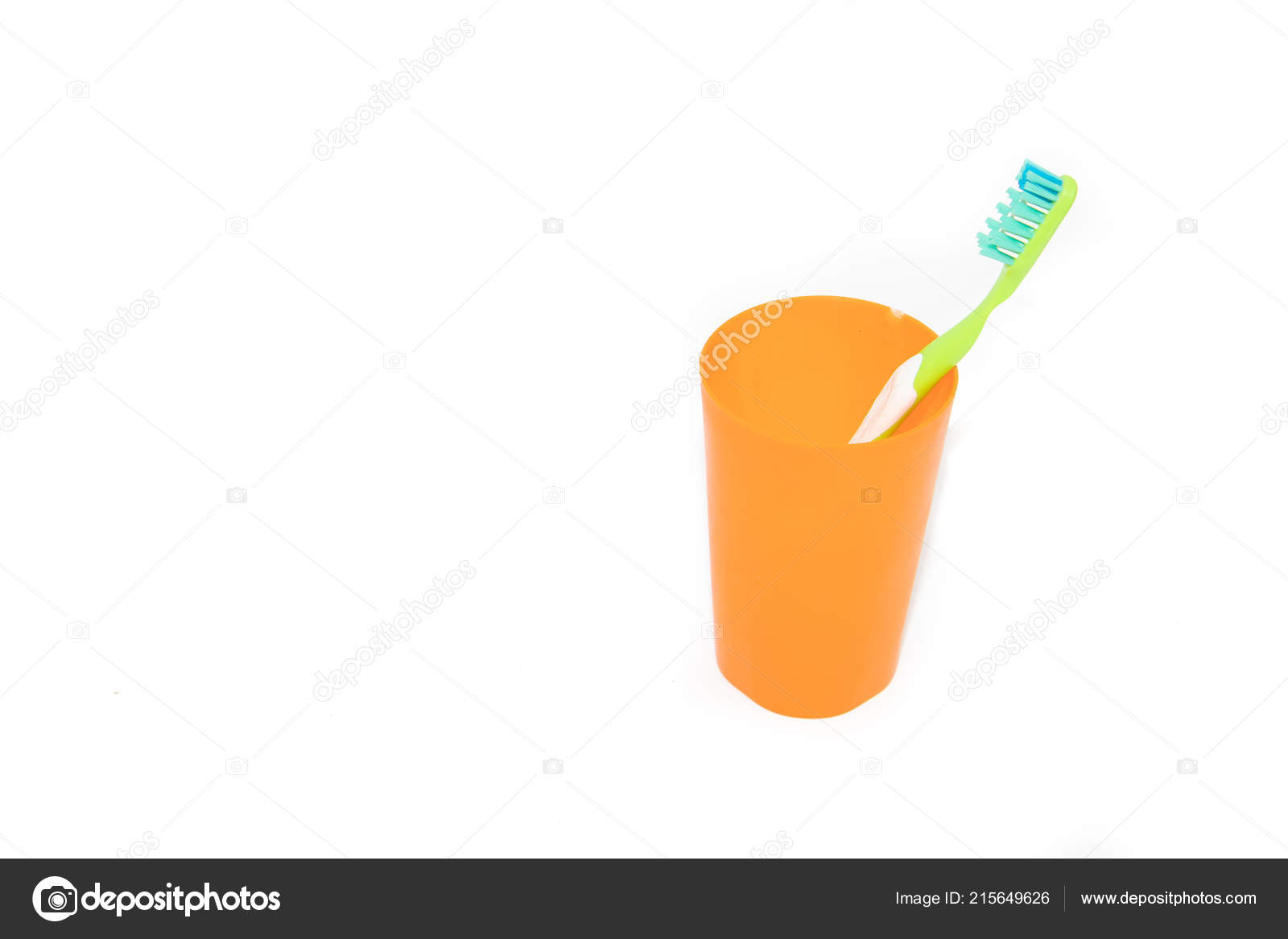 Toothbrush Glass Cup Isolated White Background Care Teeth Teeth