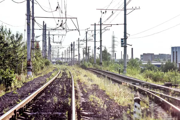 Depo Parních Lokomotiv Elektrických Lokomotiv Železničních Tratích Elektrické Vlaky Jsou — Stock fotografie