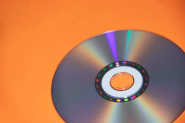 Disco Dvd Fundo Laranja Objeto Isolado — Fotografia de Stock