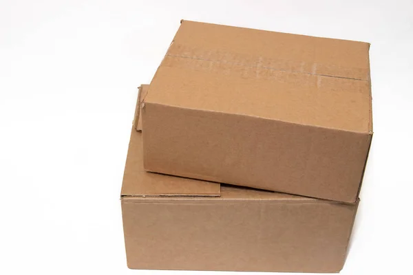 Cardboard Box White Background Isolated Object Product Packaging — Stock Photo, Image