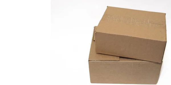 Cardboard Box White Background Isolated Object Product Packaging — Stock Photo, Image