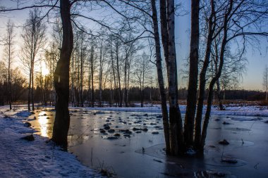 Beautiful March landscape view
