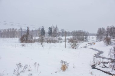 Kış manzarası açık havada. 