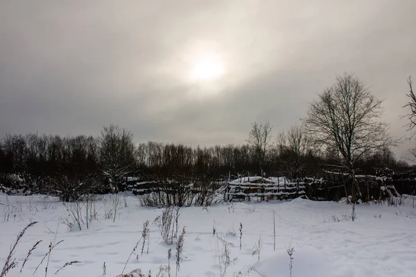 Winterlandschaft Bei Klarem Wetter — Stockfoto