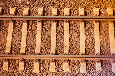 Demiryolu dokusu arkaplan olarak üst görünümü 