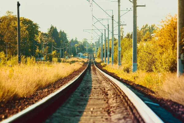 Ρωσικοί Σιδηρόδρομοι Την Άνοιξη — Φωτογραφία Αρχείου