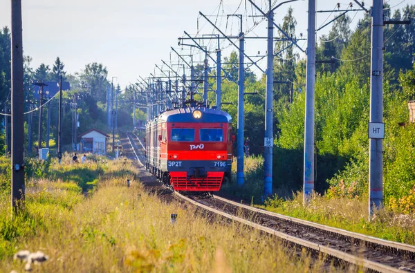 Oroszország 2018 Vonat Síneken — Stock Fotó