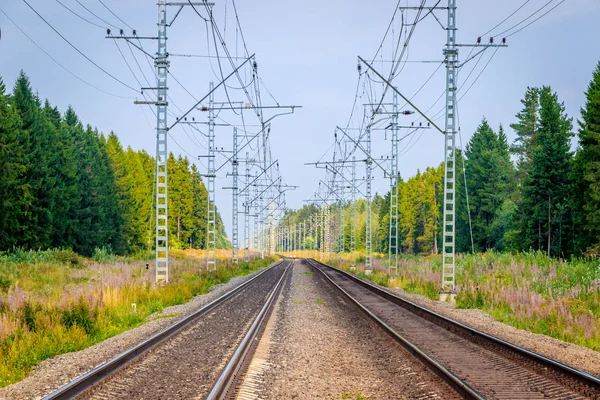 Russian Railways Spring — Stock Photo, Image
