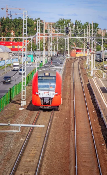 Russland 2018 Der Zug Auf Schienen — Stockfoto