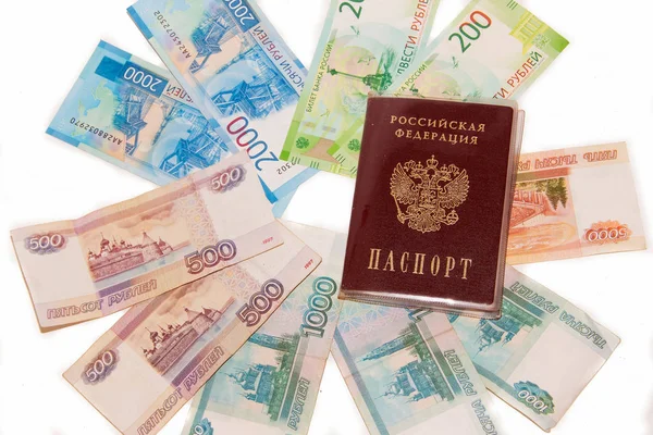 passport and money on a white background