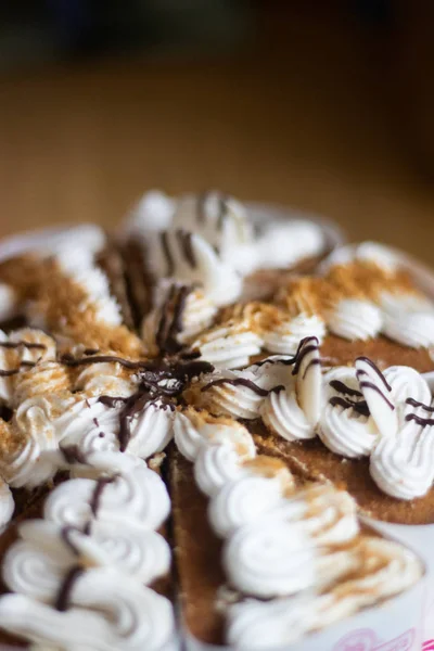 Ciasto Kremem Biszkopt Kremem Celebracja — Zdjęcie stockowe