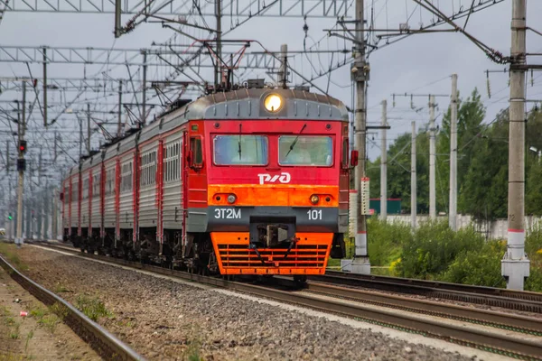 Depósito Locomotivas Vapor Locomotivas Elétricas Vias Férreas Trens Elétricos Estão — Fotografia de Stock
