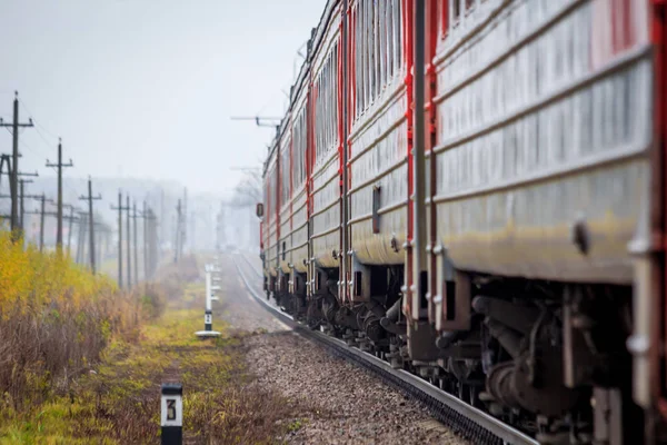 Rusia 2018 Tren Sobre Raíles —  Fotos de Stock