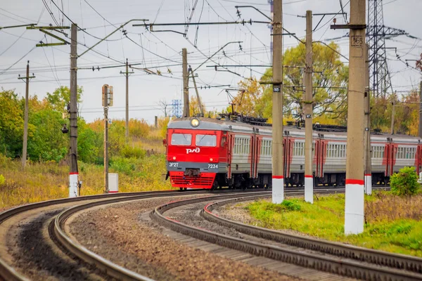 Depósito Locomotivas Vapor Locomotivas Elétricas Vias Férreas Trens Elétricos Estão — Fotografia de Stock