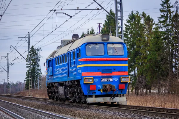 Raktárban Gőzmozdonyok Villamos Mozdonyok Vasúti Vágányokon Villanyvonatok Van Raktárban — Stock Fotó