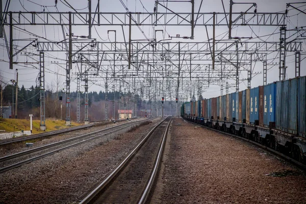 Rusia 2018 Tren Sobre Raíles —  Fotos de Stock