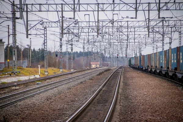 Rusia 2018 Tren Sobre Raíles —  Fotos de Stock