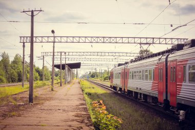 Rus tren. Rus Demiryolları. Rusya, Nisan 2018