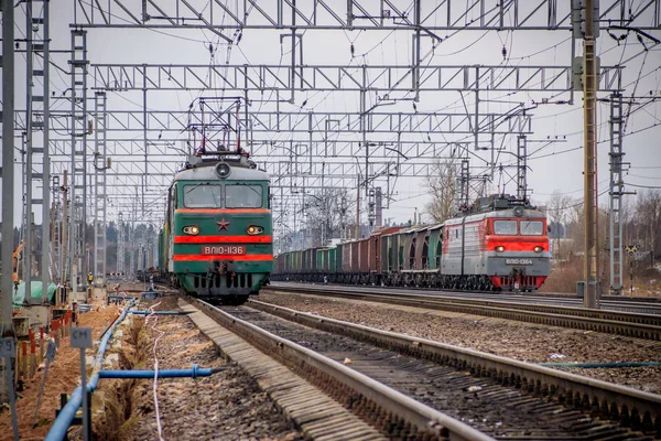 Oroszország 2018 Vonat Síneken — Stock Fotó