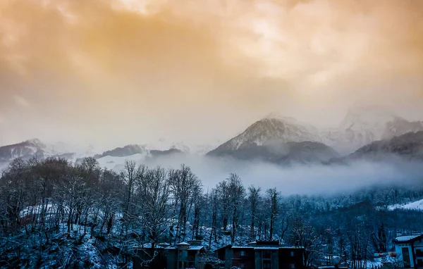 Mountains Sochi Winter Snowy Winter Mountains Winter Picture Clear Sunny — Stock Photo, Image