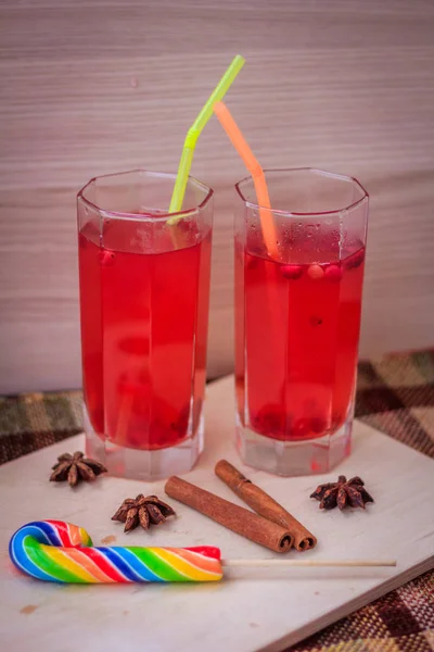 Suco Cranberry Com Doces — Fotografia de Stock