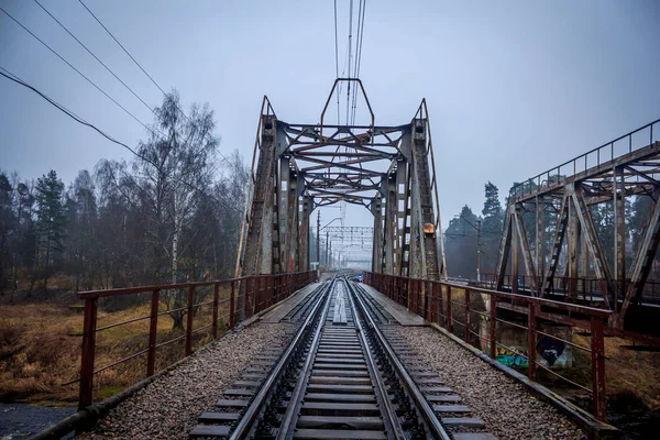 Vacía Vista Ferrocarriles Rusos — Foto de Stock