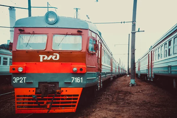 Depósito Locomotivas Vapor Locomotivas Elétricas Vias Férreas Comboios Eléctricos Estão — Fotografia de Stock