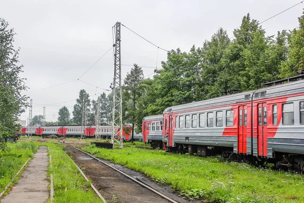 Депо Паровозов Электровозов Железнодорожных Путях Электропоезда Депо Санкт Петербург Россия — стоковое фото