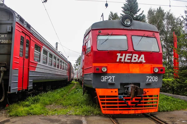 Dans Dépôt Des Locomotives Vapeur Les Locomotives Électriques Sur Les — Photo