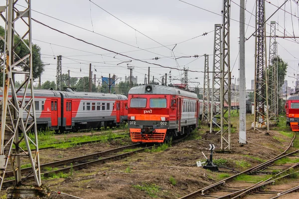 Депо Паровозов Электровозов Железнодорожных Путях Электропоезда Депо Санкт Петербург Россия — стоковое фото