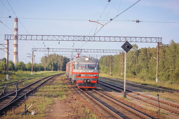 Comboio Russo Caminhos Ferro Russos Russo Abril 2018 — Fotografia de Stock