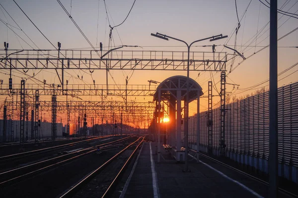 gün batımı toplu taşıma, tren. insan ve yük taşıma aracı. Şehirler ve ülkeler çevresinde seyahat