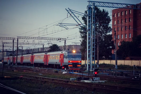 Comboio Russo Caminhos Ferro Russos Russo Abril 2018 — Fotografia de Stock