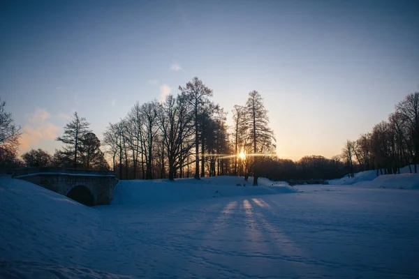 晴天の冬の風景 — ストック写真