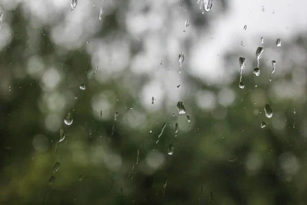 Gotas Agua Vaso Fondo Gotas Agua Que Fluyen Por Vaso —  Fotos de Stock