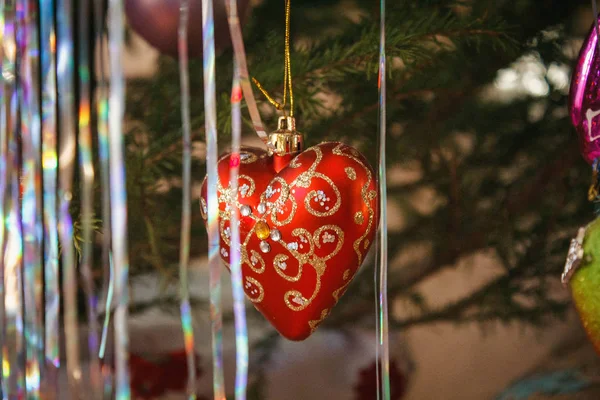 Toys Christmas Tree Decorative Holiday Decoration Festive New Year Mood — Stock Photo, Image