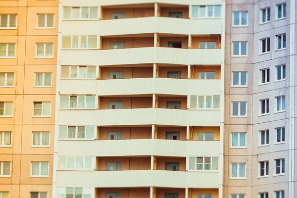 Fenêtres Arrière Plan Immeuble Résidentiel Plusieurs Étages — Photo