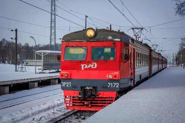 Locomotiva Elétrica Trilhos Ferroviários Comboio Elétrico — Fotografia de Stock