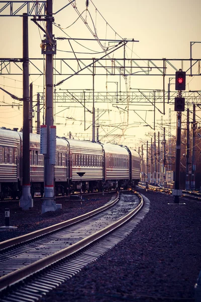 Russian Train Russian Railways Luban April 2018 — Stock Photo, Image