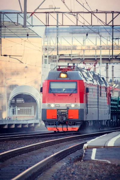 Russischer Zug Die Russische Eisenbahn Luban April 2018 — Stockfoto